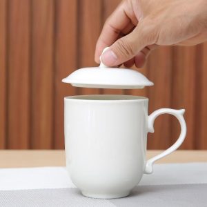 Cốc sứ thóp trắng + nắp đậy in ấn theo yêu cầu - góc ảnh 2