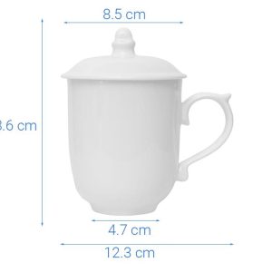 Cốc sứ thóp trắng + nắp đậy in ấn theo yêu cầu - góc ảnh 3