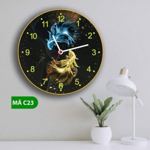 Đồng hồ tranh tráng gương tròn - góc ảnh 8