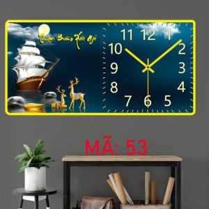 Đồng hồ tranh tráng gương chữ nhật - góc ảnh 1