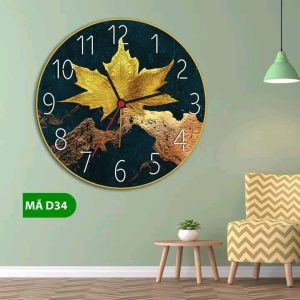 Đồng hồ tranh tráng gương tròn - góc ảnh 1