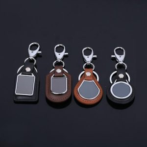 Móc khóa da mặt kim loại - góc ảnh 4