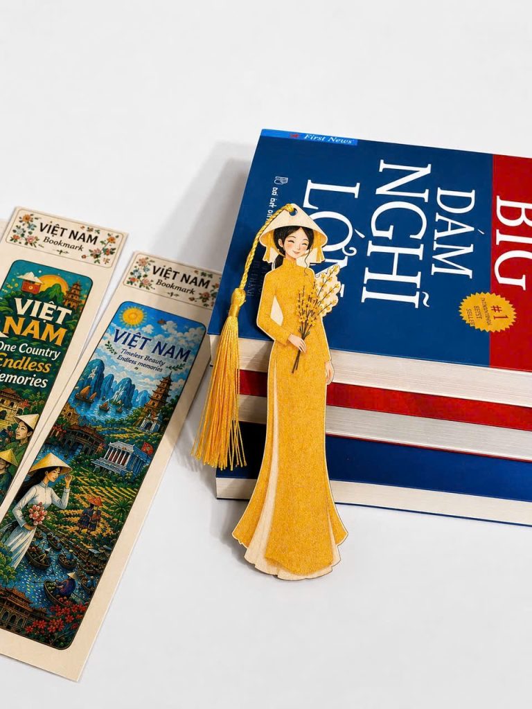 Bookmark gỗ Việt Nam – Dấu trang tua rua phong cách lưu niệm - ảnh xem nhanh