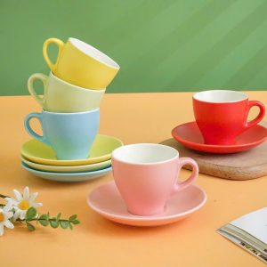 Cốc Sứ Màu Trơn Dáng Cao Bầu In Logo Doanh Nghiệp