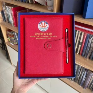 Set quà tặng Đại hội in logo – Sổ da, bút ký & bình giữ nhiệt - góc ảnh 1