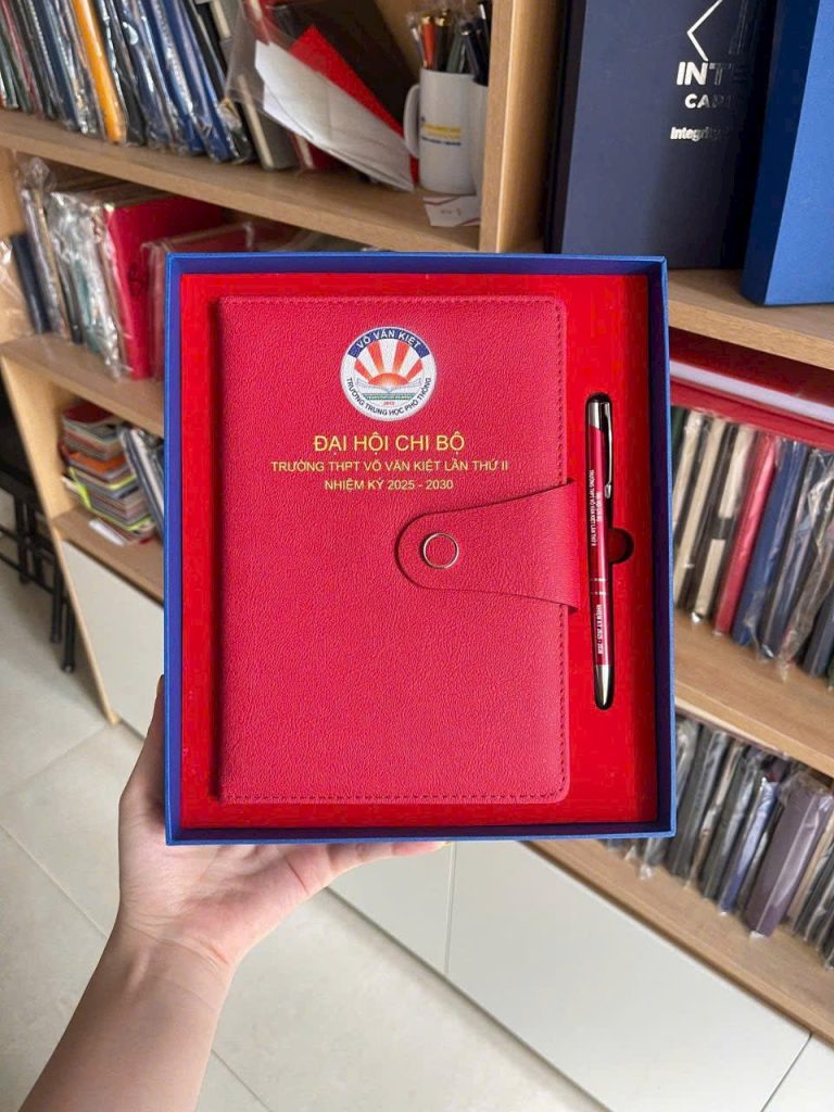 Set quà tặng Đại hội in logo – Sổ da, bút ký & bình giữ nhiệt - ảnh xem nhanh