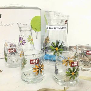 Bộ Bình Ly Thủy Tinh Qing Ping Guo 7 Món EH1002-1D/L7 In Logo - góc ảnh 8