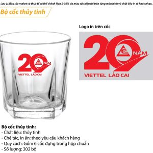 Bộ 6 Cốc Thủy Tinh In Logo Doanh Nghiệp – Hộp Quà Đồng Bộ - góc ảnh 1