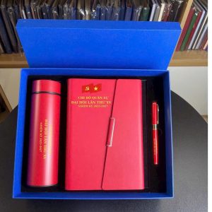 Set quà tặng Đại hội in logo – Sổ da, bút ký & bình giữ nhiệt - góc ảnh 6