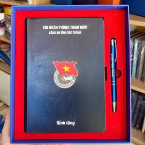 Set quà tặng Đại hội in logo – Sổ da, bút ký & bình giữ nhiệt - góc ảnh 7