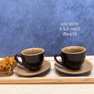 Cốc espresso sứ 80ml kèm đĩa – Nhiều màu quà tặng doanh nghiệp - góc ảnh 6