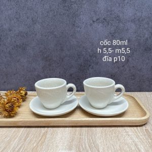 Cốc espresso sứ 80ml kèm đĩa – Nhiều màu quà tặng doanh nghiệp - góc ảnh 2