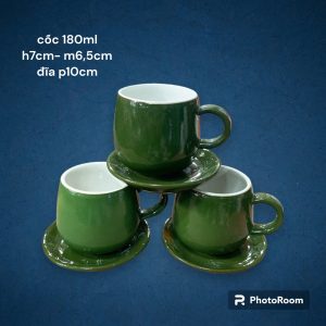 Cốc sứ quà tặng doanh nghiệp 180ml kèm đĩa – Nhiều màu - góc ảnh 7