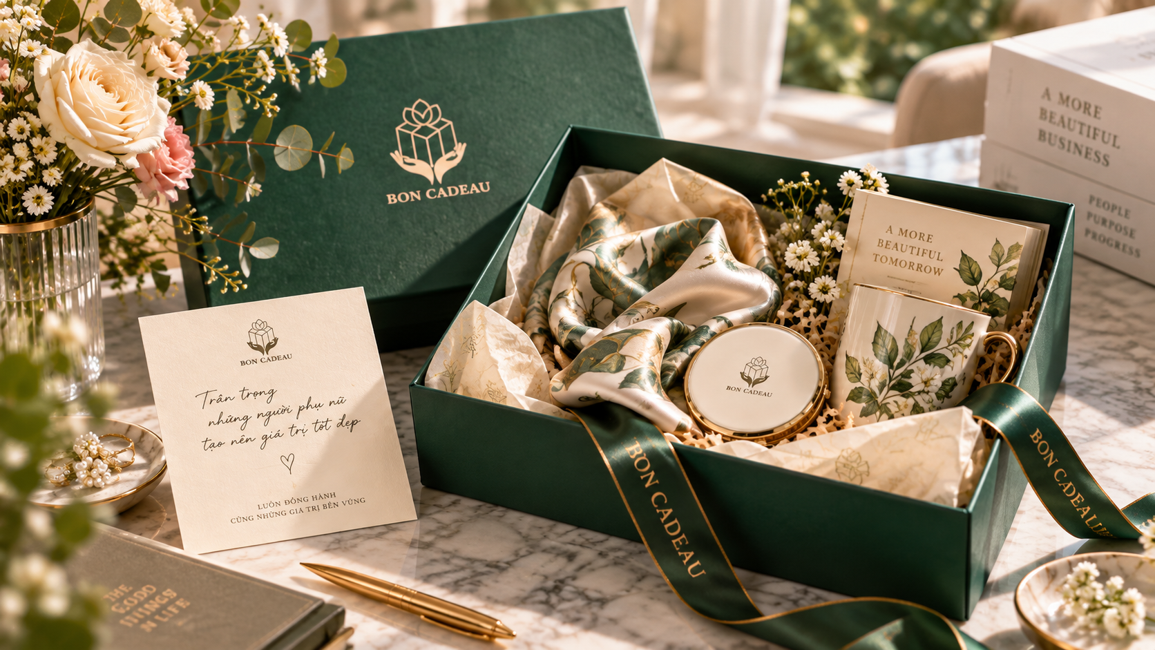 Hộp quà Emerald Cream và trải nghiệm unboxing Bon Cadeau