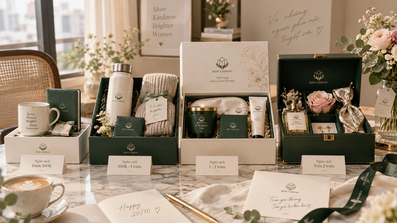 Quà tặng 20/10 theo ngân sách tại Bon Cadeau