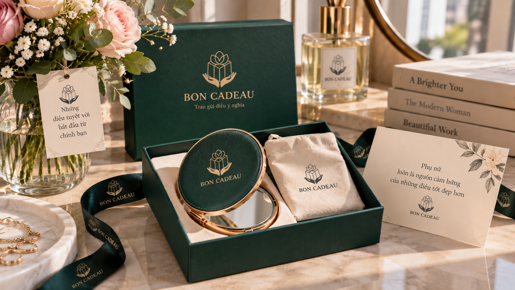 Gương trang điểm quà tặng Bon Cadeau