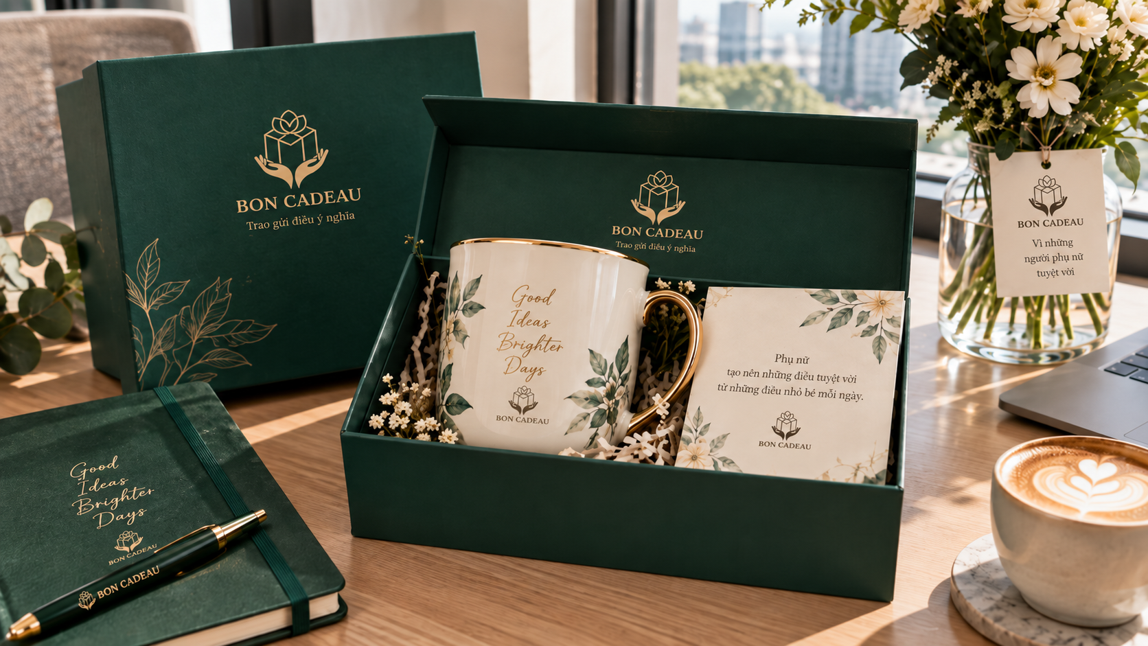 Cốc sứ quà tặng nhân viên nữ Bon Cadeau