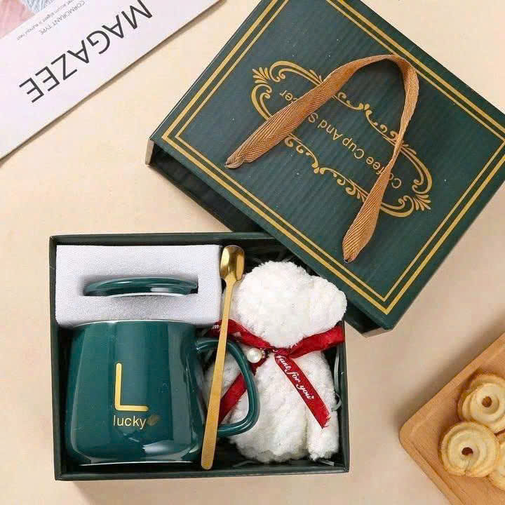 Bộ Quà Tặng Cốc Sứ Kèm Gấu Bông & Đế Hâm Nóng In Logo - ảnh xem nhanh