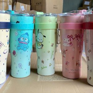 Ly giữ nhiệt 510ml nắp 2 chế độ kèm ống hút và quai xách - góc ảnh 2