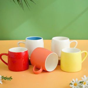 Cốc Sứ Màu Trơn Dáng Cao Bầu In Logo Doanh Nghiệp - góc ảnh 5