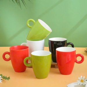 Cốc Sứ Màu Trơn Dáng Cao Bầu In Logo Doanh Nghiệp - góc ảnh 3